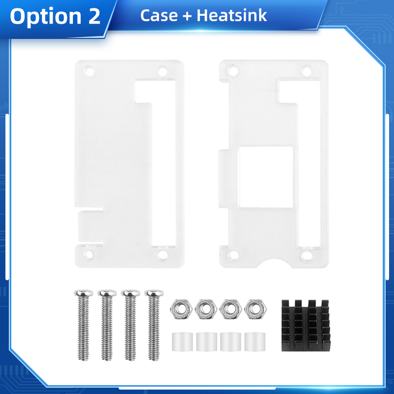 Raspberry Pi Zero 2 W Caja de acrílico Negro transparente Carcasa azul Disipador de calor de enfriamiento pasivo opcional para Raspberry Pi Zero 2 W: Gris