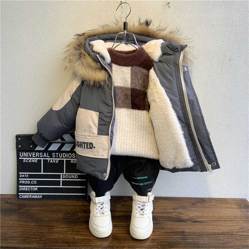 3 4 5 6 7 8 jahre Kleinkind Jungen Baumwolle ist hingefallen Kapuze Mäntel Winter Jacke freundlicher freundlicher jungen Kleidung outwear Outfits Warme Parkas