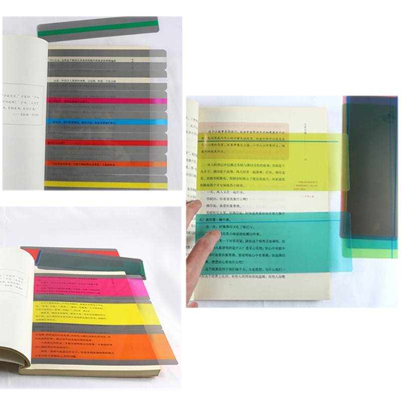 8 sztuk przezroczysty kolor czytanie przewodnik paski szkolne wyróżnij kolorowe nakładki zakładka dla osób dysleksji