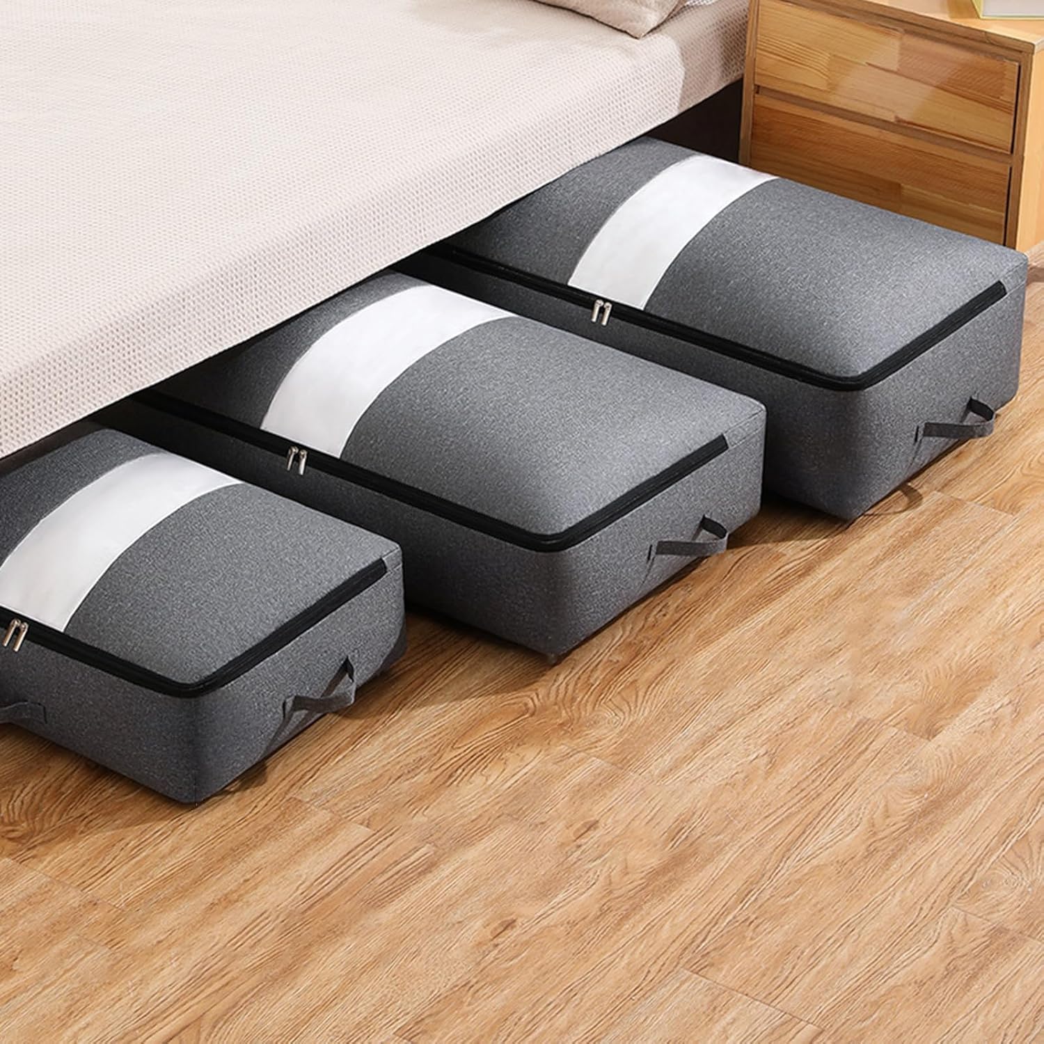 Foldable Clothes and Blanket Storage Bag Practical Storage Bag with Clear Window Organizers Bag for Quick Item Retrieval