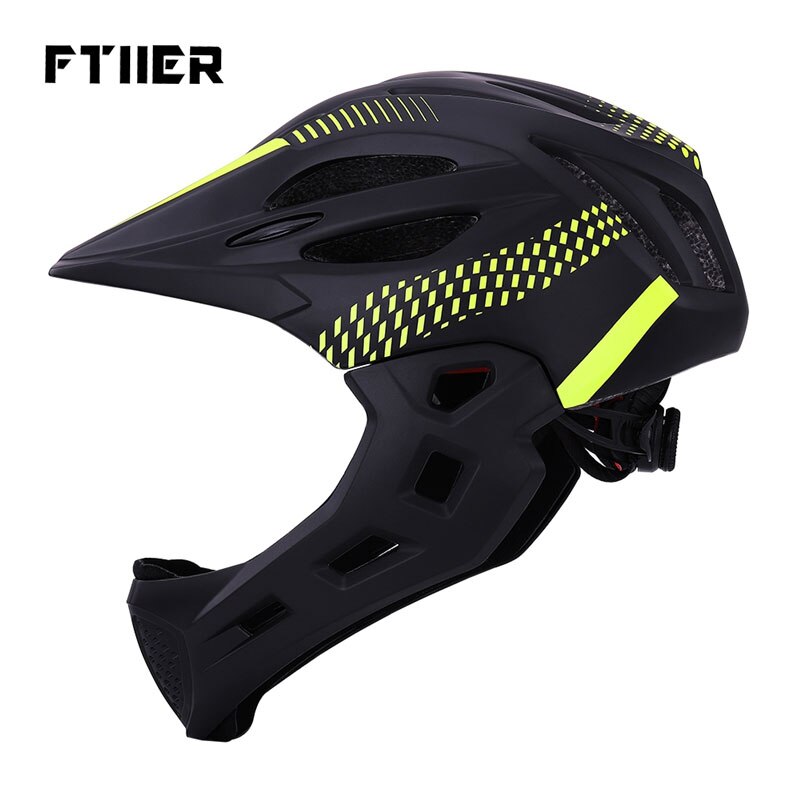 Casque de cyclisme pour enfants, intégral du visage, amovible, pour vtt, descente, équipement de sécurité: black green