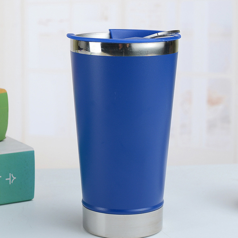 Creativity 304 Stainless Steel Beer Cup Thermos Cup With Bottle Opener 473ML Heat Preservation And Cold Preservation: Blue
