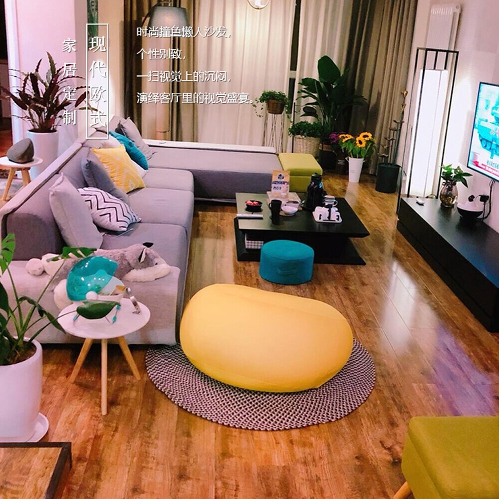 Volwassenen Kinderen Zachte Bean Bag Stoel Cover Geen Filler Kinderen Cartoon Floor Seat Tatami Slaapbank Bladerdeeg Poef Couch Ei stoel Poef