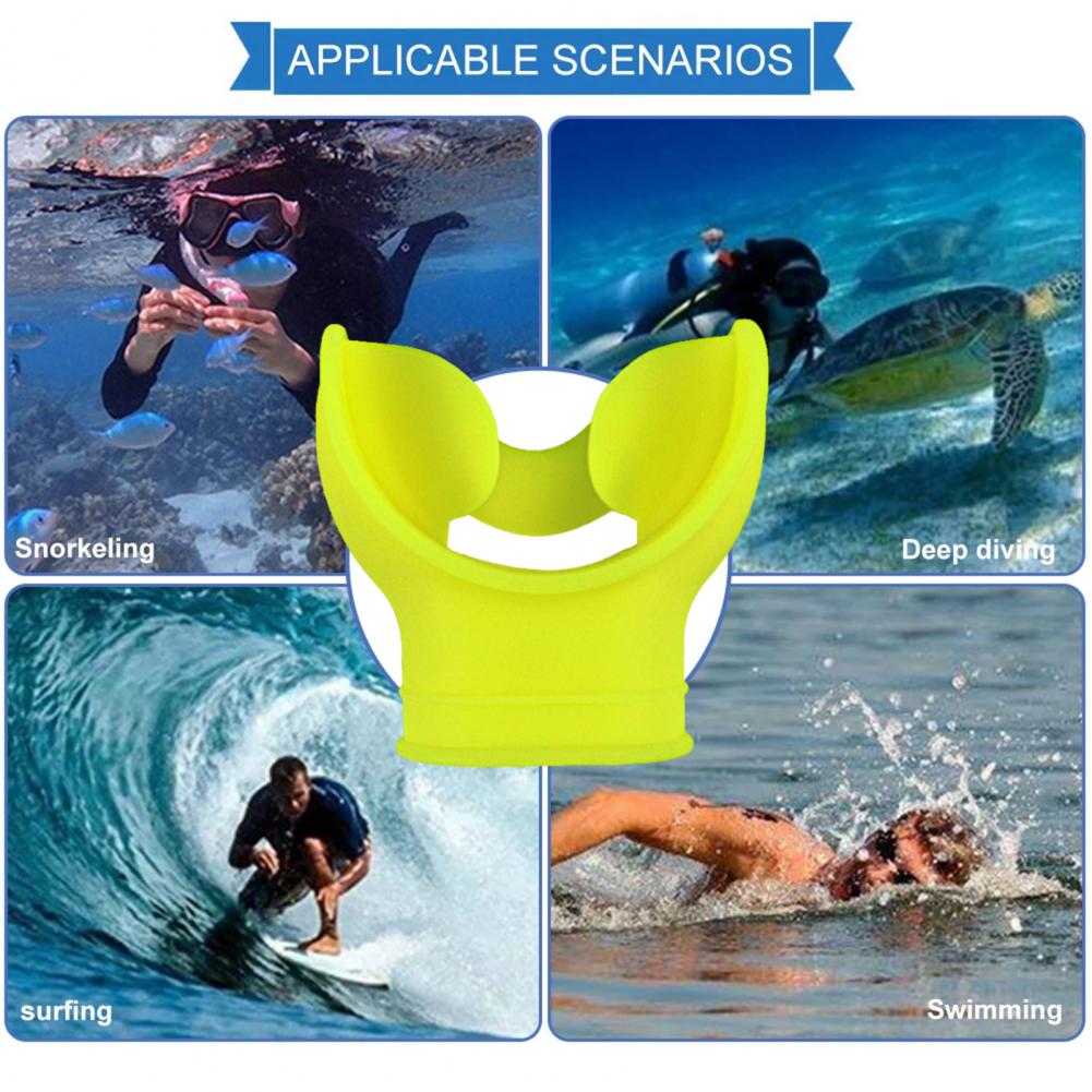 Boquilla de buceo de silicona sin BPA, boquillas subacuáticas para snorkel profundo, regulador de snorkel, accesorios para boquilla