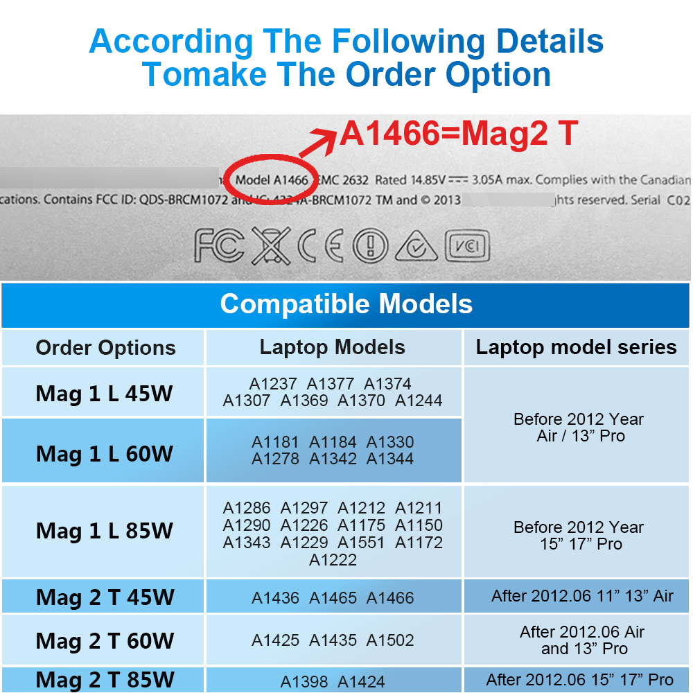 a1466 a1286 a1278 a1502 a1398 a1465 netzteil für Mac Buchen Luft Profi 45w 60w 85w mag * 2 1 magnetisches netzteil ladegerät