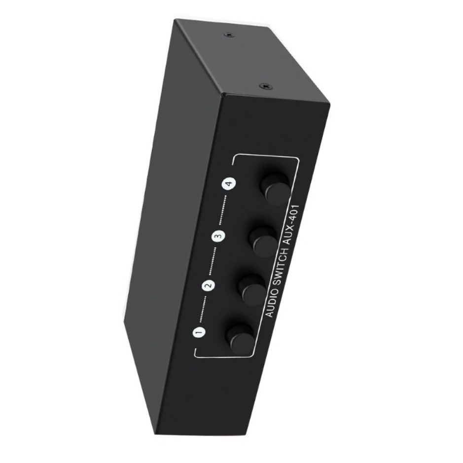 RCA AUX Äänenvaihtaja 4 in 1 - Passiivinen Stereo Äänenvaihtaja Box 3.5mm