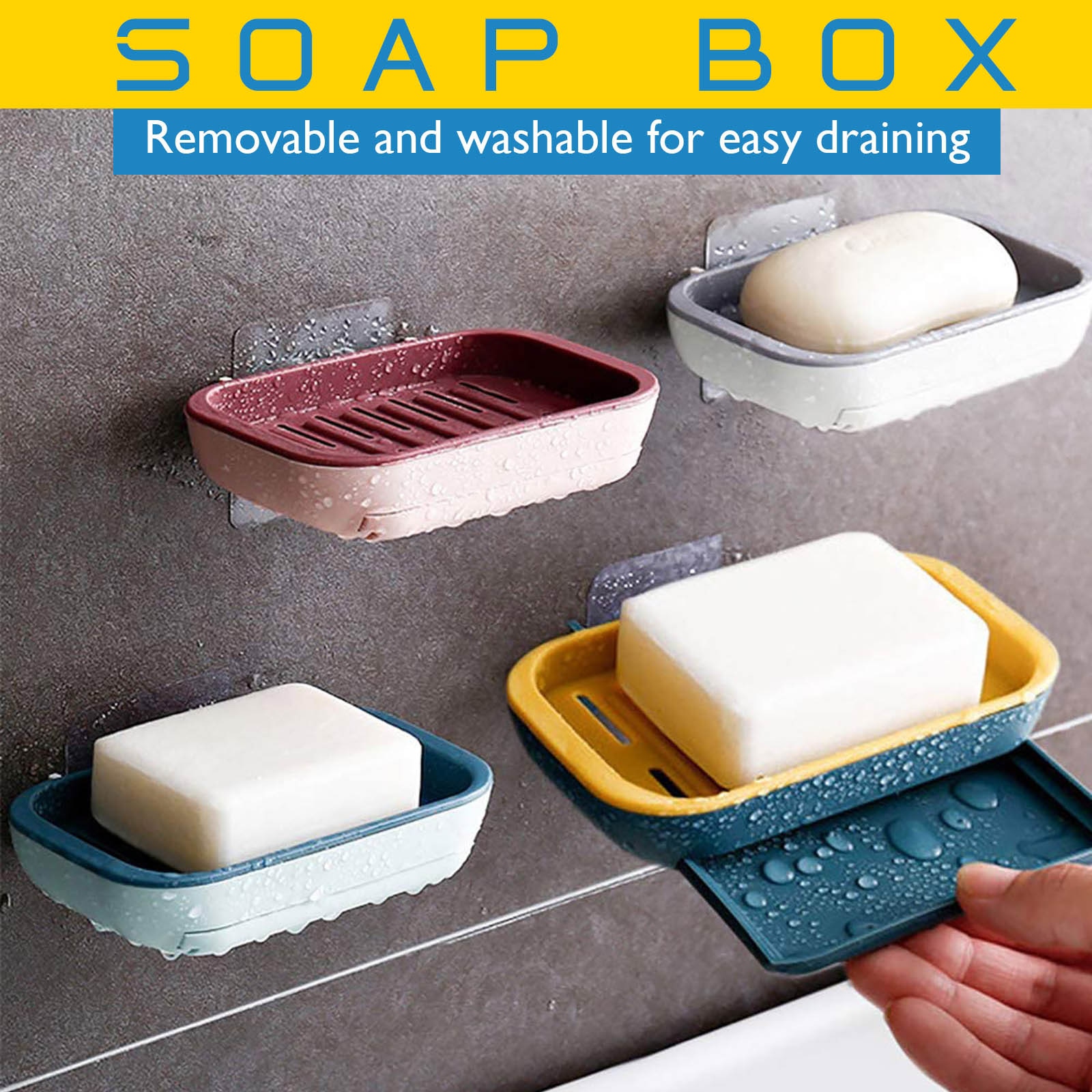 Wall Hanging Soap Box Classic Style Layer-Drawing Type Draining Soap Dispenser Bathroom Drain Soap Dish#50