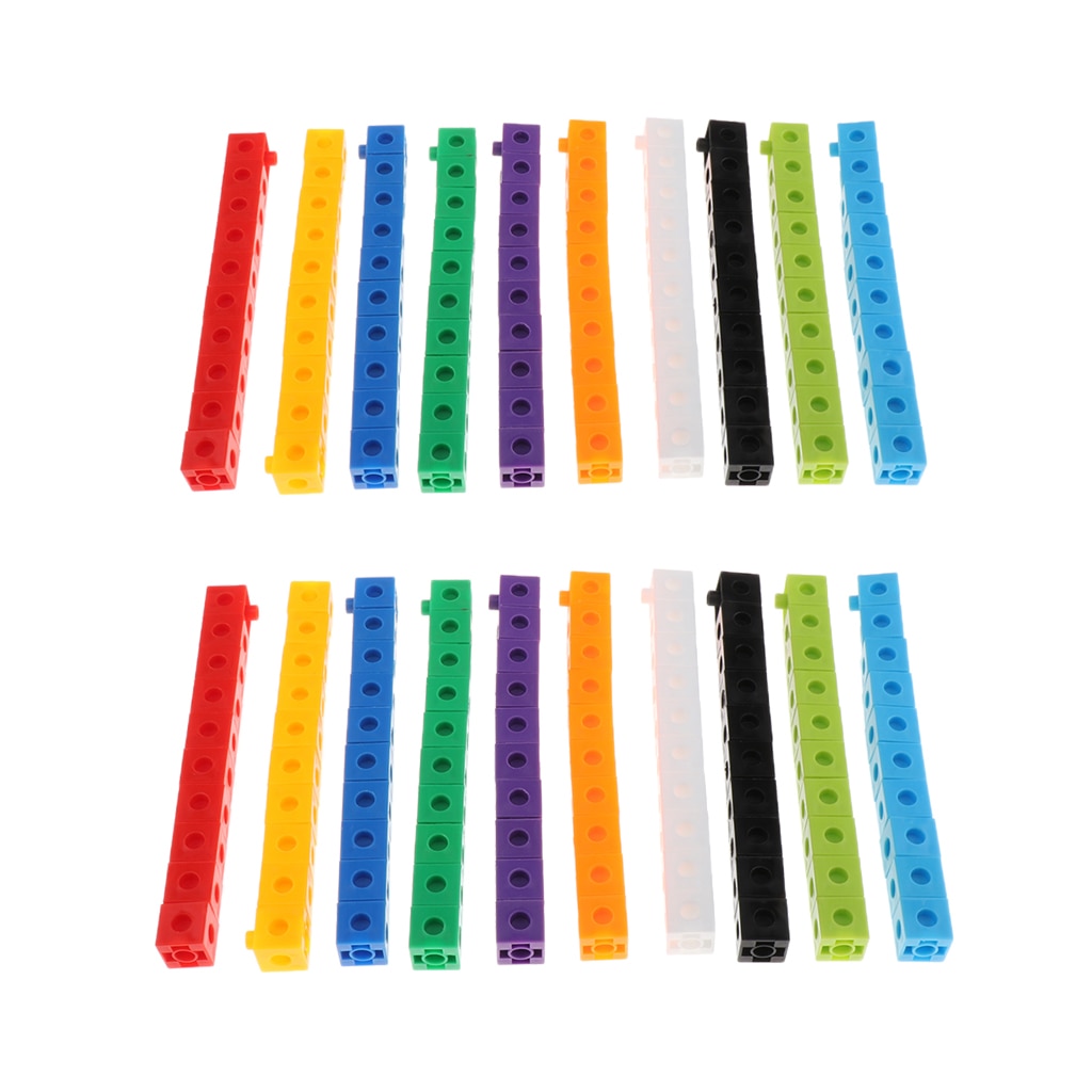 2 Packs 100x Early Education Cubes Linking Connecting Blocks Puzzles For Kids Fine Motor Skills Training