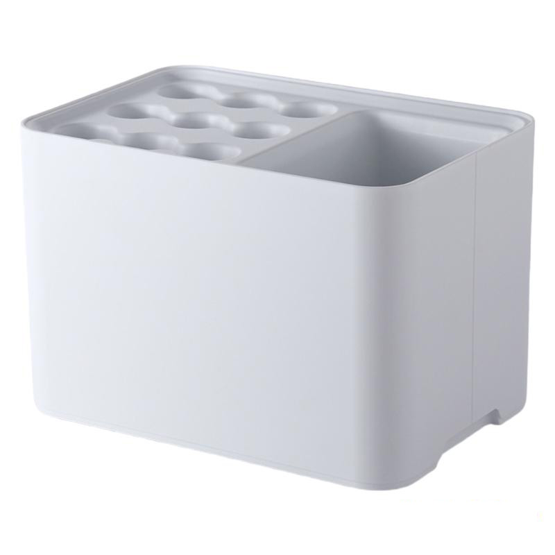Porte-parapluie autoportant à 15 grilles avec bac d&#39;égouttage, panier de rangement pour l&#39;intérieur, permettant de gagner de l&#39;espace, pour l&#39;entrée du bureau et de la maison: Whtie
