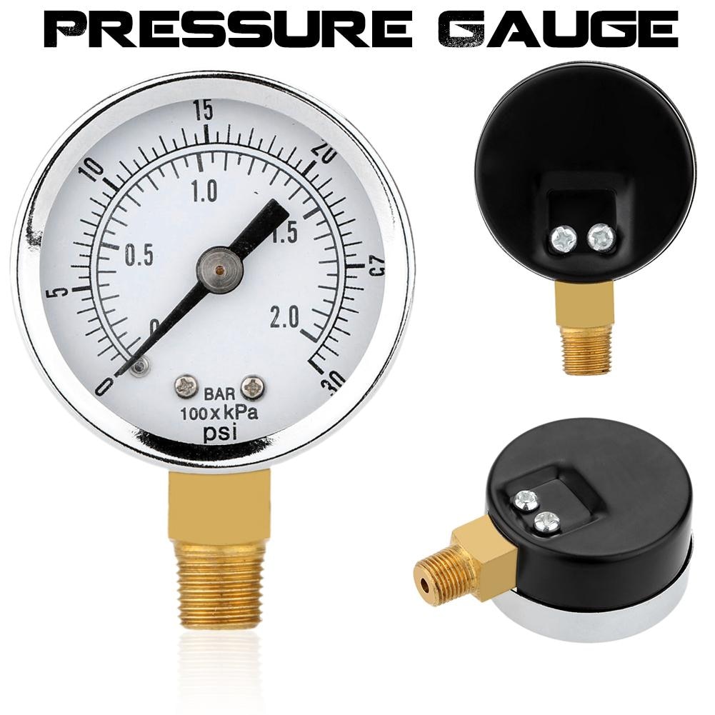 0-30 psi 0-2 bar 40mm diametrar tryckmätare bränsle luftkompressormätare hydraulisk tryckmätare manometer tryckmätare