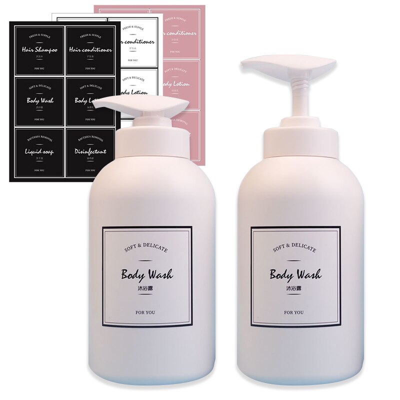 500ML Bathroom Lotion Bottle Fillable Soap Dispenser Large-capacity Shampoo Shower Gel Replacement Bottle