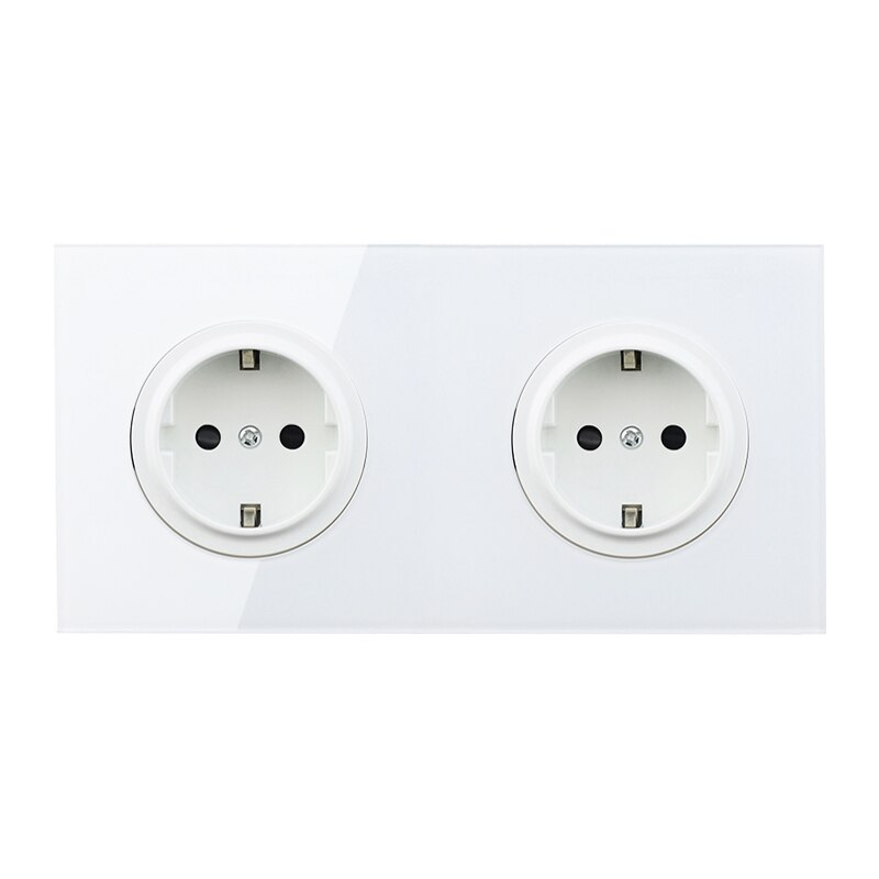 Atlectric 1 2 3 4 gäng 1 2 -vägs hem strömlampa strömbrytare på/av-knapp strömbrytare lampa ljus usb eu fr frankrike uttag glaspanel: Dubbel uttag