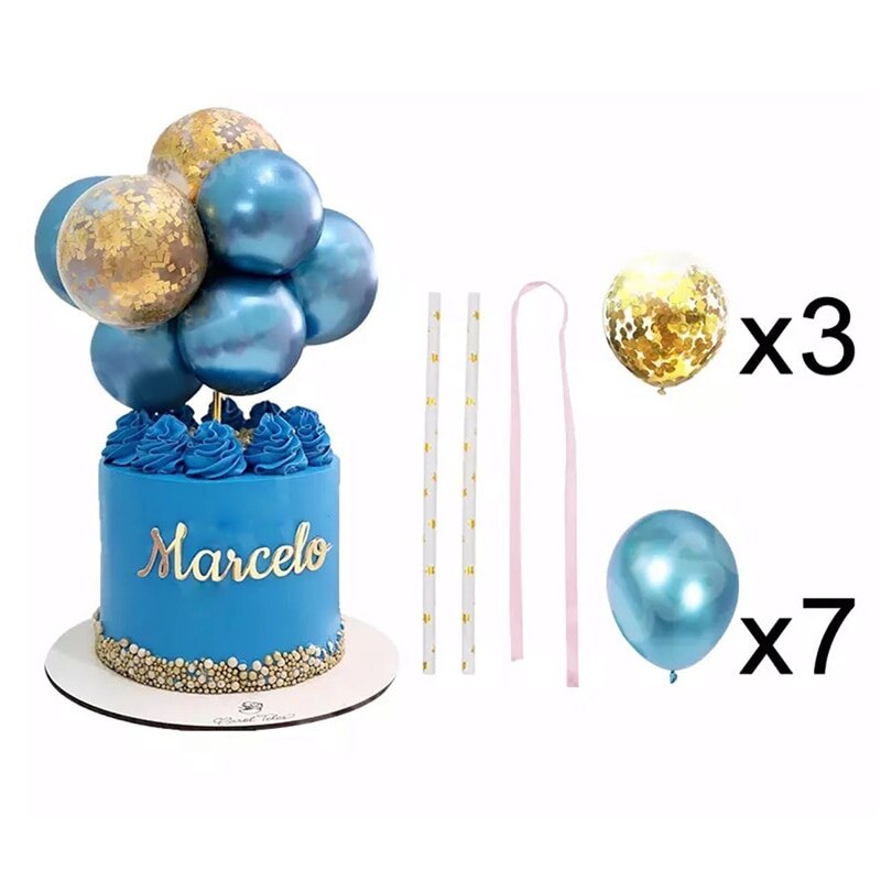 10pcs 5 Inch Metal Balloon Cake Topper Cloud Shape Confetti Balloons For Birthday Baby Shower Wedding Party Decor Home Supplies: 8