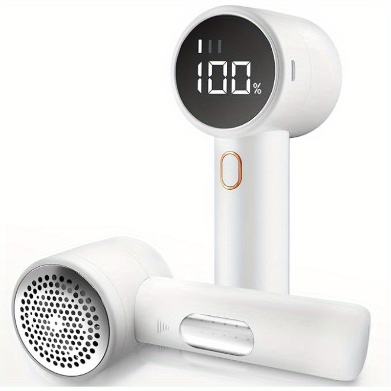 Eliminador de pelusas eléctrico, afeitadora de tela recargable por USB, máquina para quitar pelusas y pellets para ropa, suéter, recortador de bolas de pelo: Blanco