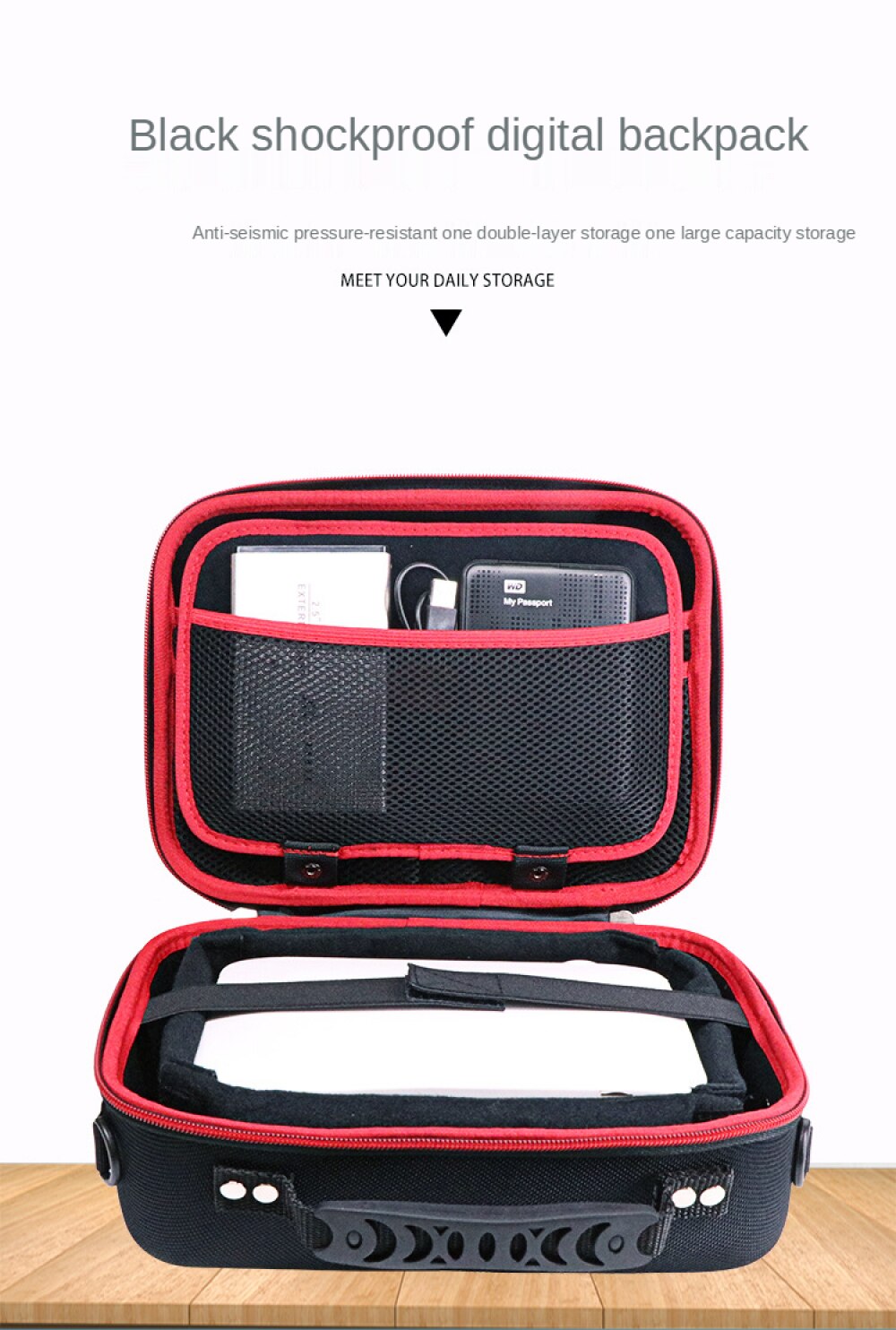 28x20.5x10cm For 3.5 inch Large HDD USB Flash Drive External Hard Disk Case Cable Organizer Bag Carry Case Disk Projector Bag