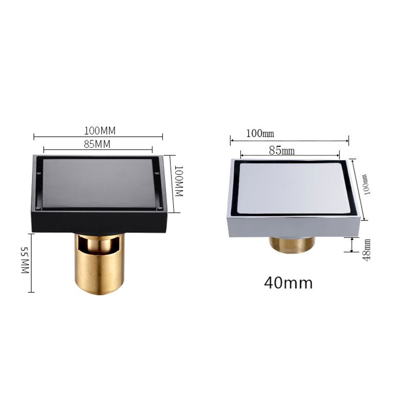 1Pc Floor Drains Stainless Steel Square Shower Floor Drains Tile Insert Drain Channel Kitchen Waste Kitchen Bathroom Accessories