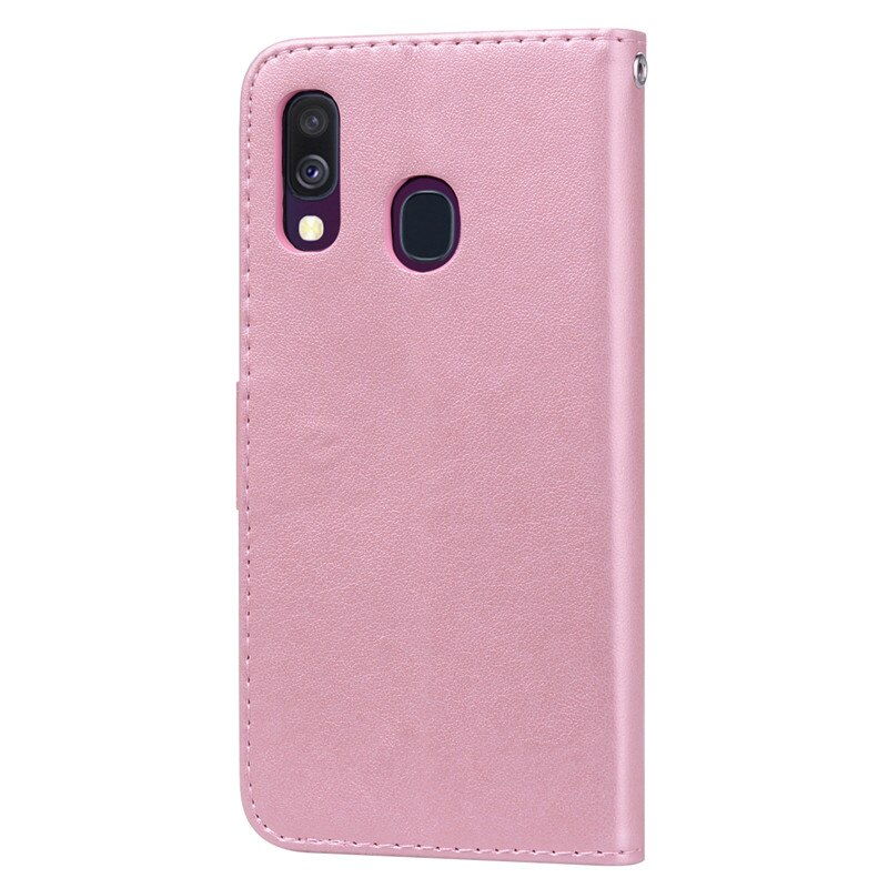 Case Voor Samsung Galaxy A40 Een 40 Cover 3D Rose Bloem Lederen Flip Case Voor Samsung A40 A40 Een 40 kaarthouder Portemonnee Telefoon Gevallen