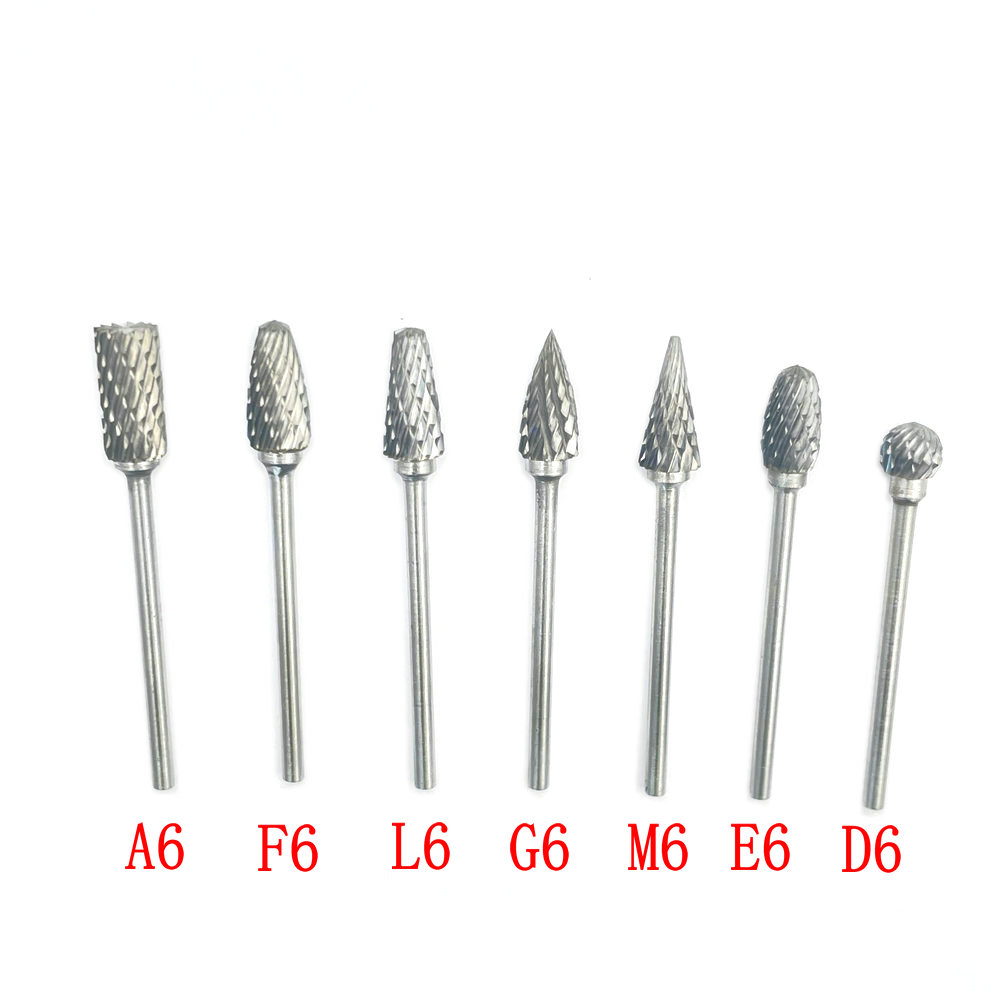 2.35mm Shank Tungsten Steel Carbide Bur Cutter Rotary Tool Burr Double Diamond Cut Rotary Dental Polishing Tools