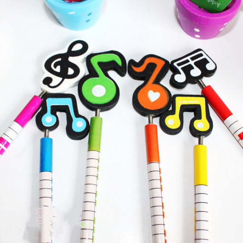 1 pcs random style Cute Pencil Musical Note Writing Wooden Pencil School Supplies Student Stationery for Kids
