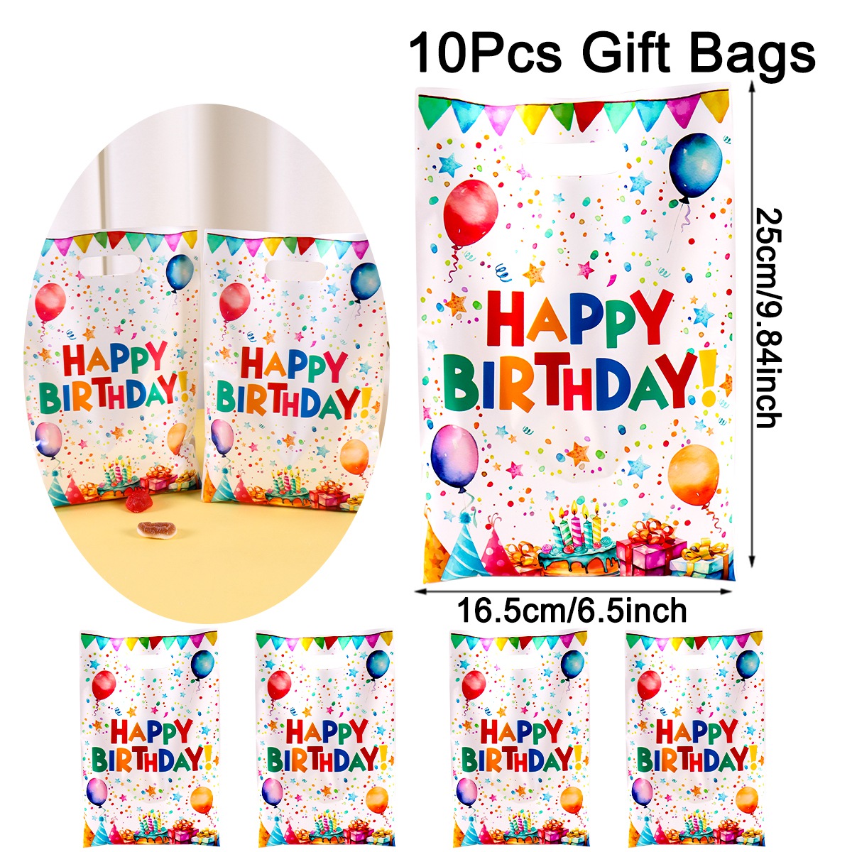 10/20/50 Uds. Bolsas de de feliz cumpleaños bolsas de recuerdo de de plástico con globo de estrella para de cumpleaños de adultos cocina en casa: Color zafiro profundo