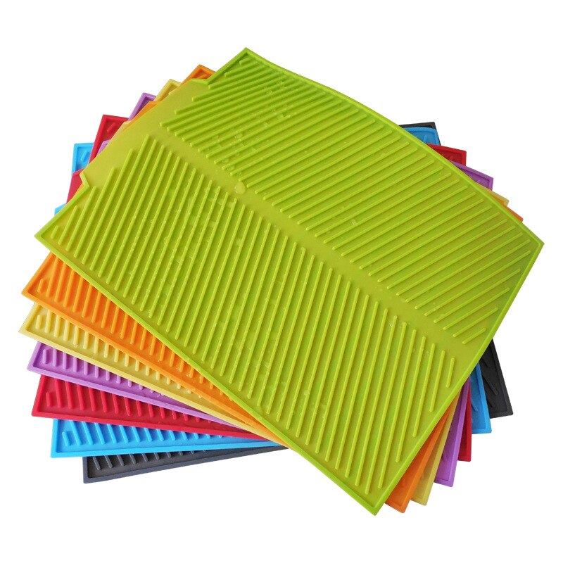 Silicone Drain Pad Drying Mat Pots Dish Drain Mat For Kitchen Tableware Non-slip Drain Mats Anti-scald Coaster Kitchen Utensils