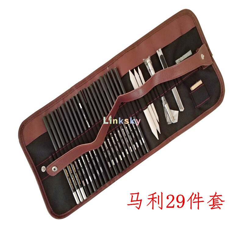 Marie's Sketch Pencil Set Sketching Drawing Kit,Wood Pencil Pencil Bags for Painter School Students,Art Supplies