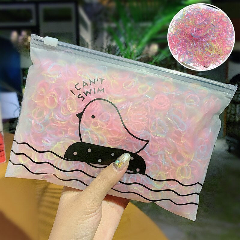 Bande en caoutchouc jetable pour filles | 1000 pièces/paquet, bande de cheveux élastique, pinces pour enfants, accessoires de cheveux pour filles: H6