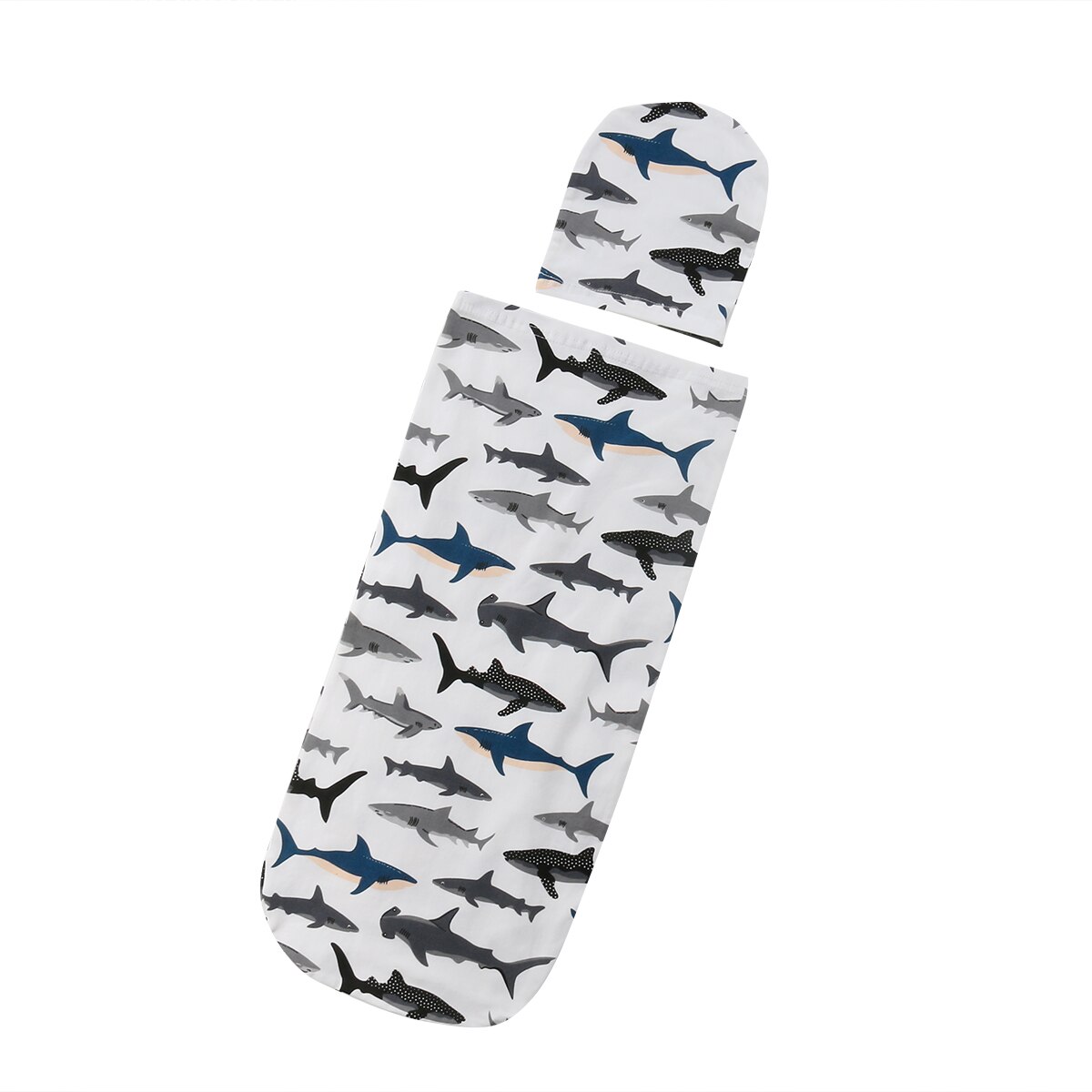 Emmababy Pasgeboren Baby Jongens Meisjes Leuke Inbakeren Deken Slapen Inbakeren Mousseline Wrap + Hoed 2 stks: Shark