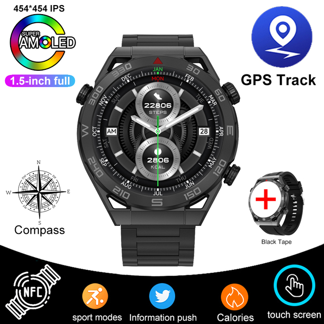 Huawei DT UltraMate Smartwatch pour homme, NDavid, boussole, appel Bluetooth, suivi GPS, ECG 2024 +, sport, original, , 100: Rose