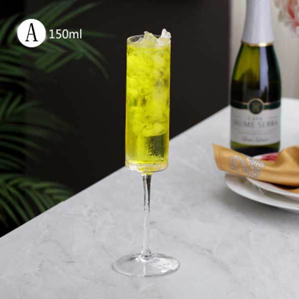 2Pcs Crystal Champagne Flutes Glasses Juice Drink Cocktail Goblet Glass Wedding Party Bar Home Drinkware Wine Cup: A