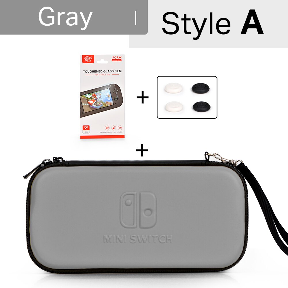 For Nintend Switch Lite Portable Bag Storage for Switch Mini Protector Case for Nintendo Switch Mini Accessories: Gray-2in1