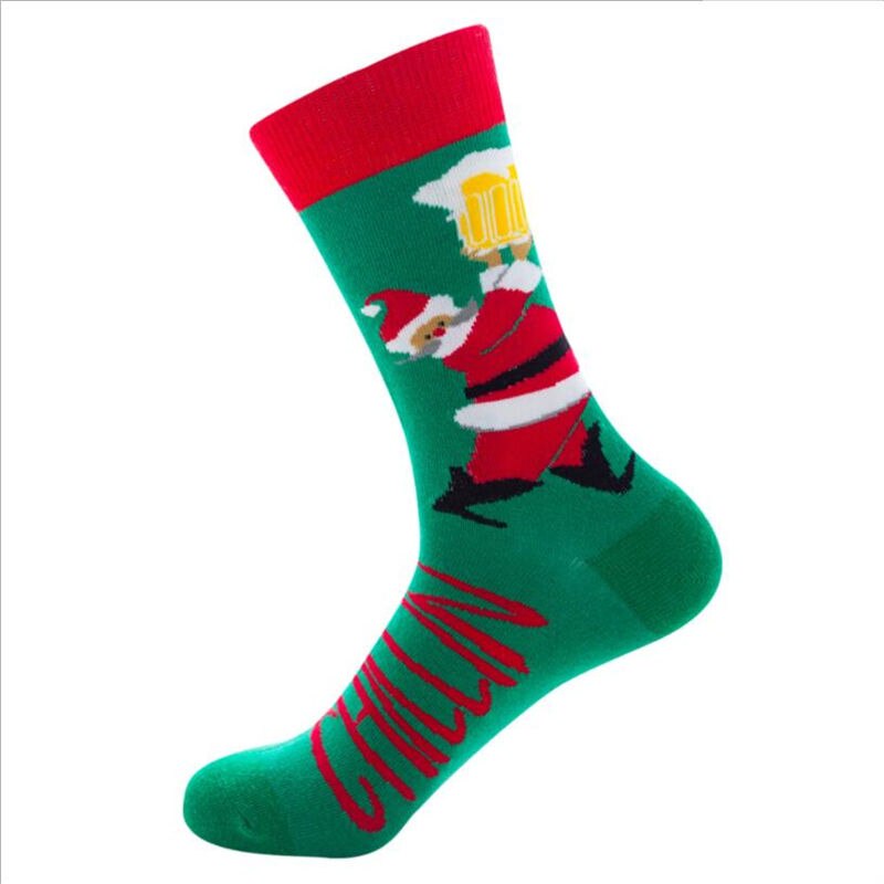 1 paar herren socken Baumwolle socken weihnachten und männer herbst Winter neue jahr Weihnachten baum schnee elch socken froh Mitte socken: 7