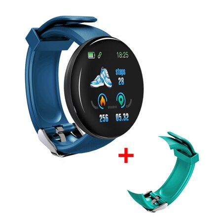 nouvelle montre intelligente hommes pression artérielle ronde Bluetooth Smartwatch femmes montre étanche Sport Tracker WhatsApp pour Android Ios: blue with green