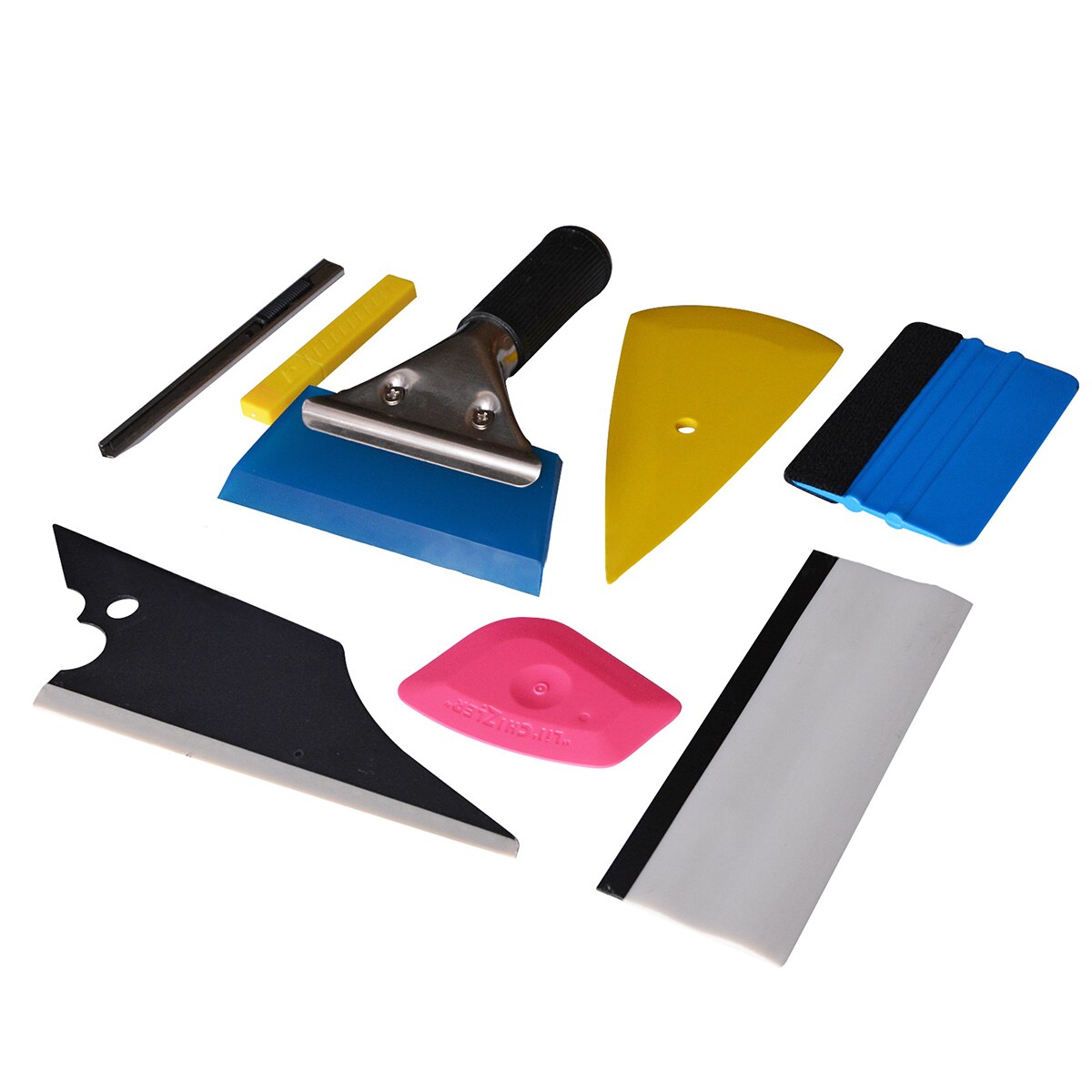 8 Pcs Window Vinyl Film Installation Tool Kit Vinyl Car Wrap Stickers Auto Car Accessories Tinting Squeegee Film Cutter Scraper