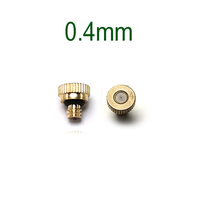 20 Stuks Schroefdraad Messing Verneveling Nozzle 0.1-0.8Mm Orifice Water Mister Onderdelen Fog Nozzle Voor Patio Vernevelaars outdoor Cooling: 0.4mm