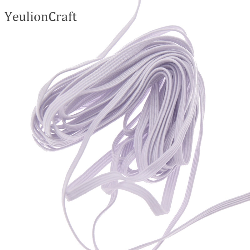 Chzimade 4mm White Black Elastic Bands 5/10/15/20/25/30/35/40/45/50Yards For Sewing Flat Rubber Elastic Cord Stretch String