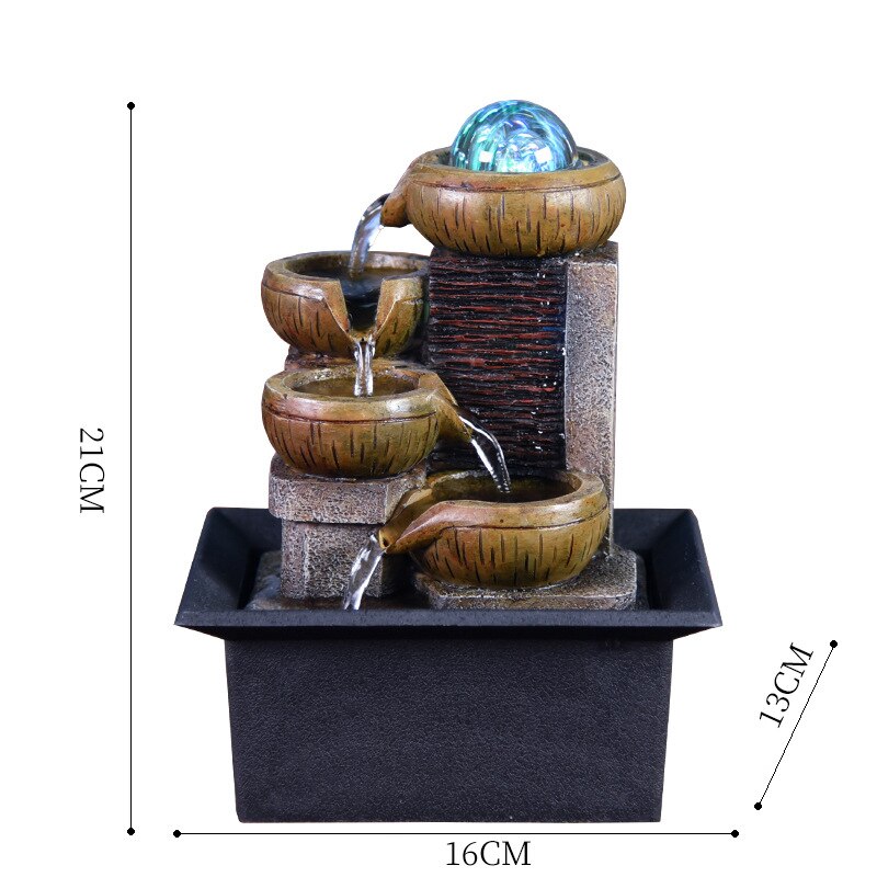 Desktop Water Fountain Portable Tabletop Waterfall Kit Soothing Relaxation Zen Meditation Lucky Fengshui Home Decorations: 386 / 110V