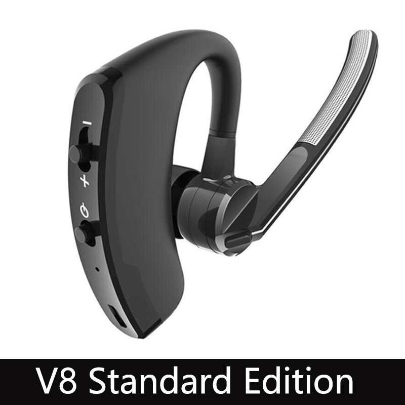 V8S/V9S auricular Bluetooth 5,0 auriculares inalámbricos manos libres de negocios auriculares deportivos estéreo impermeables Haedset con micrófono: Rojo