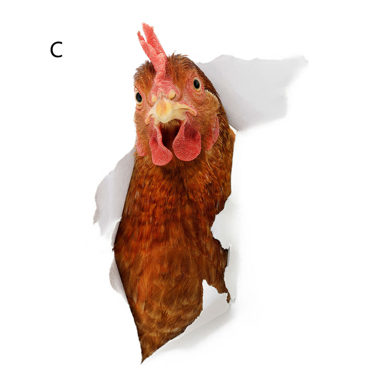 Little duck chick 3D wall sticker for Bathroom cupboard Home decoration Decals personality wallpaper animals toilet Stickers: C