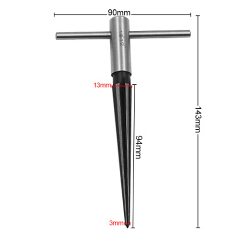Escariador metálico manual para trabajar madera, herramienta de perforación de plástico y Metal, 3-13mm
