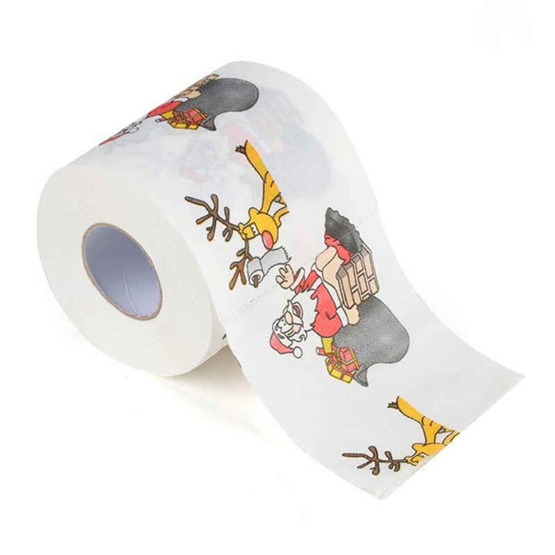 Christmas Roll Paper Santa Claus Bath Toilet Paper For Christmas Supplies Decor Tissue Paper DIY Cute Christmas Print: A