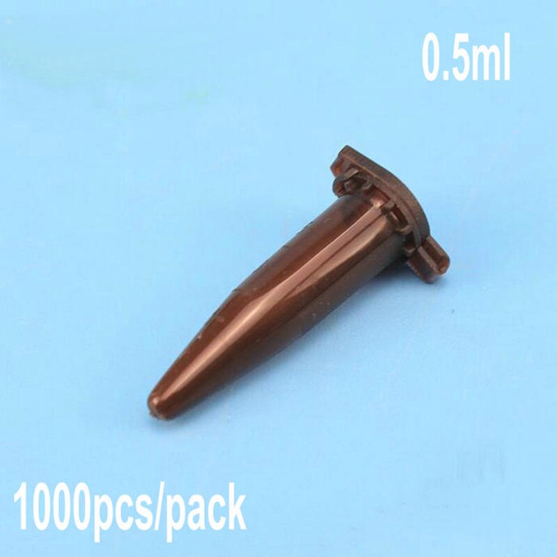 1000pcs/pack 0.5ml plastic brown lucifugal centrifuge tube Micro Laboratory Test Tubing Vial lab sample container with cap