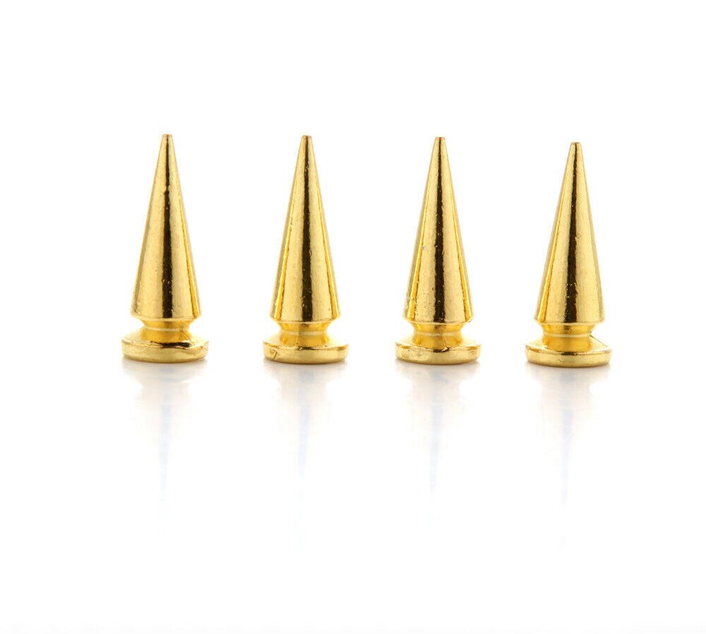 50Set 10*25mm Boom Spikes Studs Punk Spike Legering Zink Leathercraft Ornament Klinknagel Screwback Vlekken Pak voor riem Armband Hoed DIY: Golden