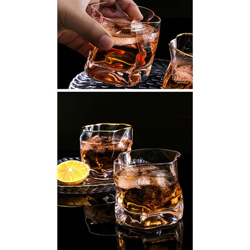 Krystall whiskyglass uregelmessig stilfritt vinglass drikkeglass kopp til whisky vin vodka bar klubb øl vinglass