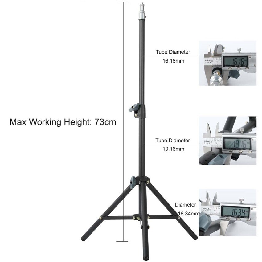 Mini treppiede in metallo leggero da 75cm/29,52 pollici da tavolo con vite da 1/4 &quot;per Studio fotografico, carico massimo 2kg/4,4 libbre