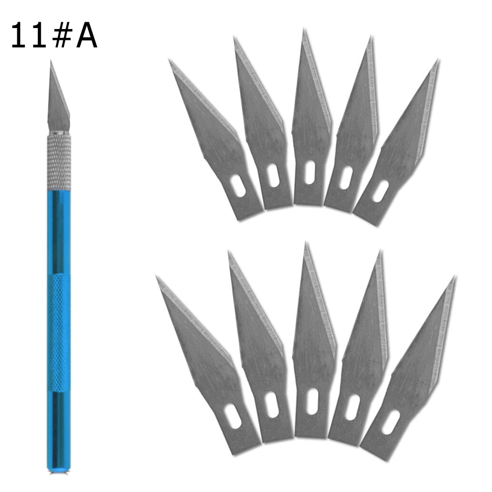 1 Knife Handle with 10 Blade Replacement 11# PCB Repair Wood Carving Tools Sculpture Engraving Knife DIY Cutting Tool