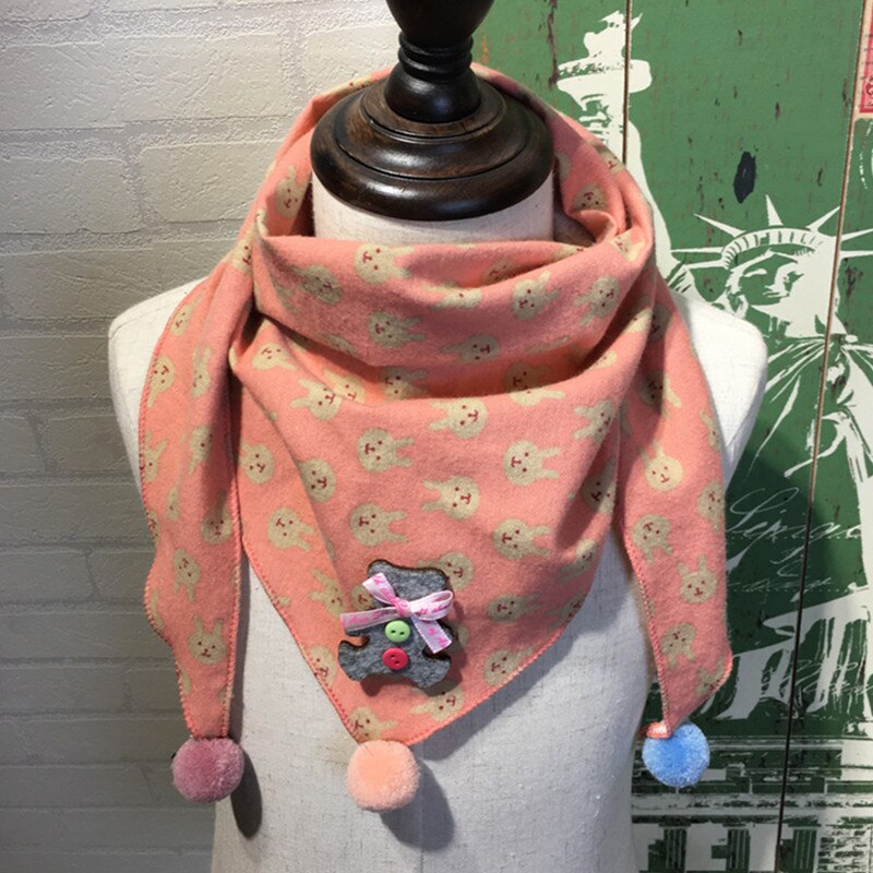 primavera bebés, niños, flores pañuelos Otoño Invierno niñas cuello cálido niño cuello bebé bufanda: pink rabbit