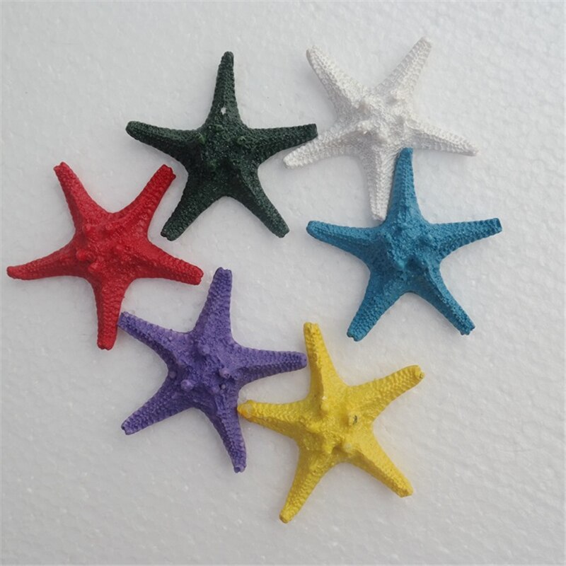 Medelhavsstil havsstjärna hav strand ornament bröllop terrarier akvarium dekoration harts hantverk heminredning 5.5-8cm