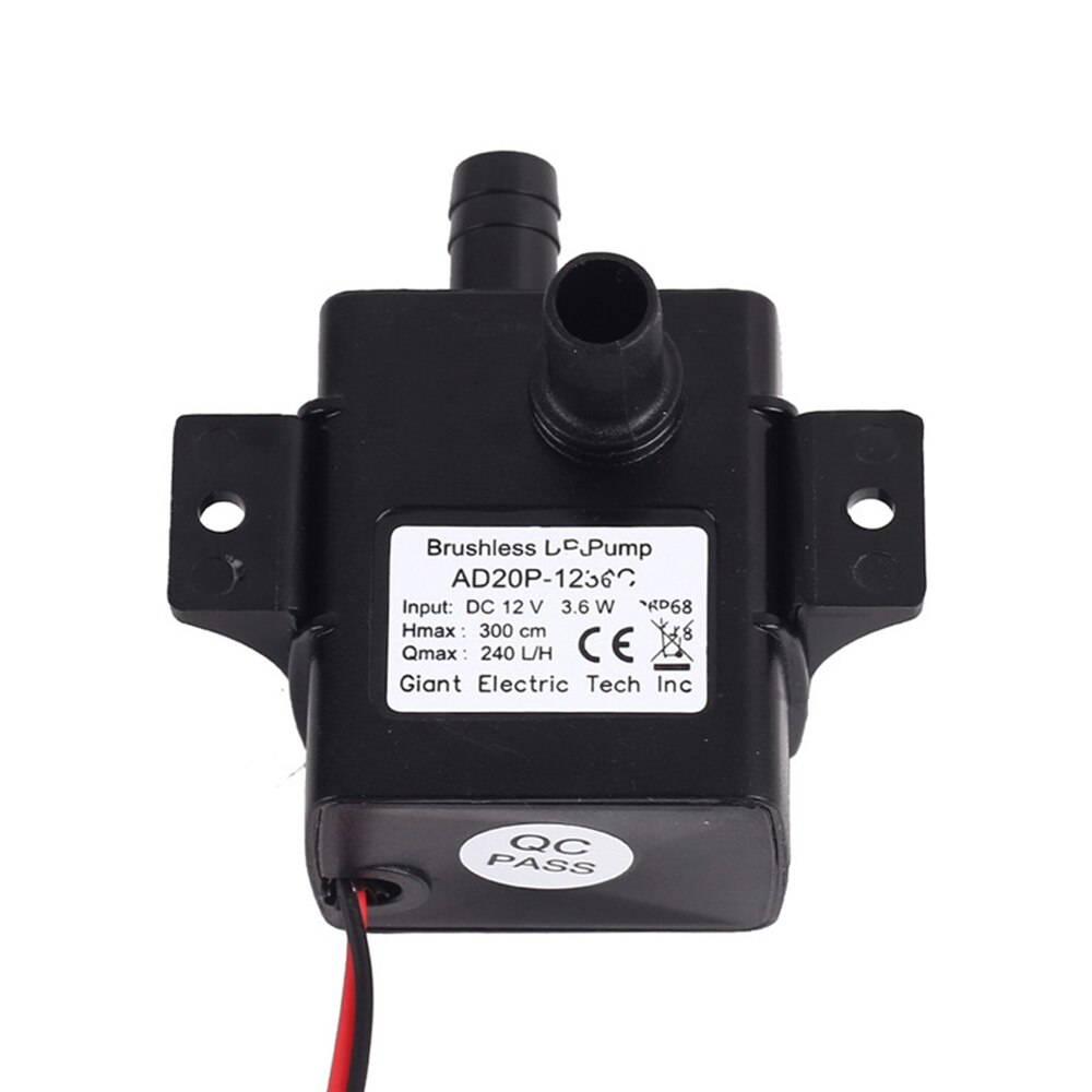 Vattentät ultratyst vattenpump 4.8w 240l/ h mikro borstlös  dc 12v bil dränkbar fontän akvarium fiskdamm cirkulerande