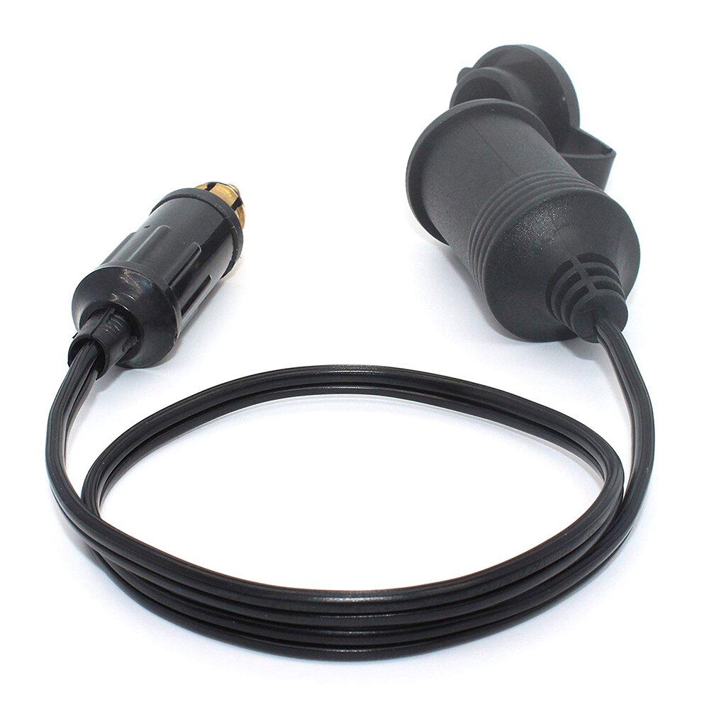 Extended Powerlet Hella DIN Male Plug to Standard Cigarette Lighter Socket Adapter male DIN plug on European motorcycles